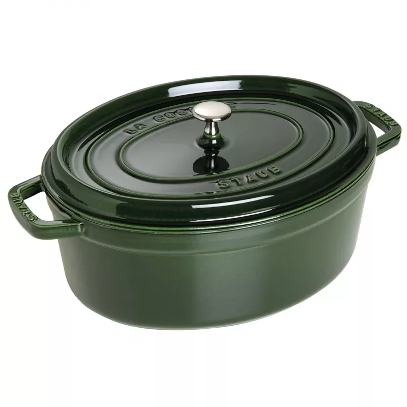 Staub La Cocotte 33 cm tegame ovale in ghisa, verde basilico