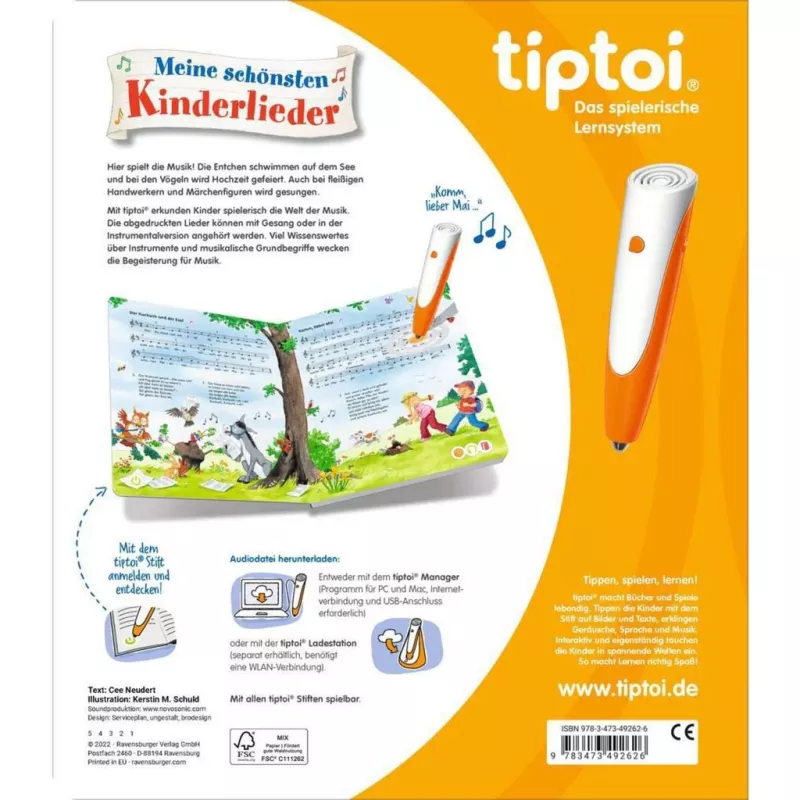 tiptoi Meine schönsten Kinderlieder, libro didattico