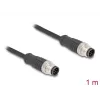 Cavo di rete DeLOCK M12 cavo codifica A 8 pin connettore maschio a connettore maschio Cat5e 1 m nero