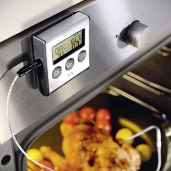 Termometro alimentare GEFU sonda digitale 0–250 °C, acciaio inox, sensore 16 cm
