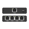 Mini switch Ethernet QOLTEC 52293 1x4 RJ45, splitter di rete unmanaged 1-in 4-out