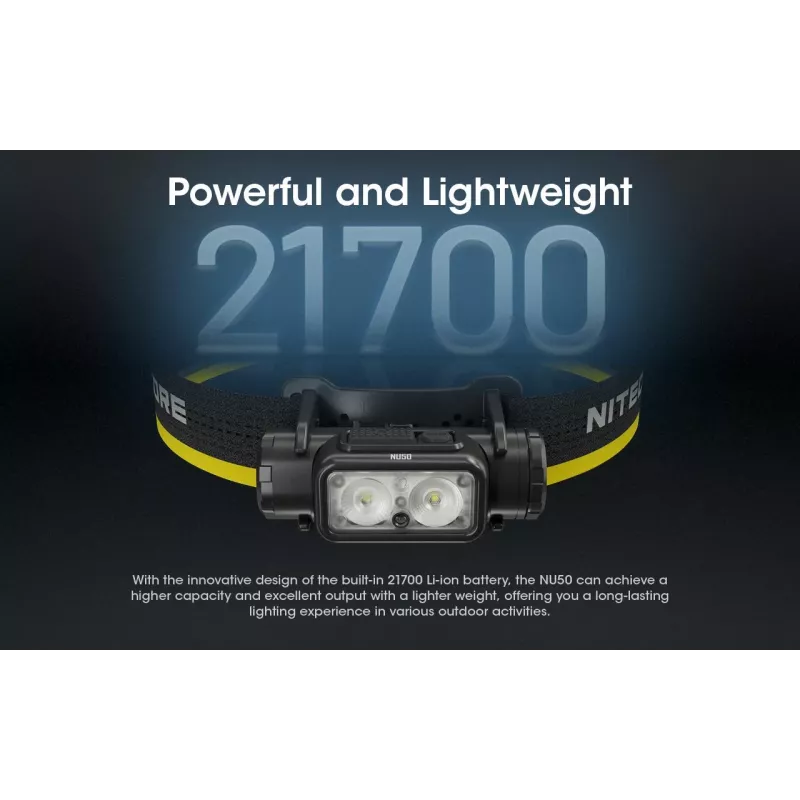 Torcia frontale Nitecore NU50 nero giallo LED impermeabile antiurto