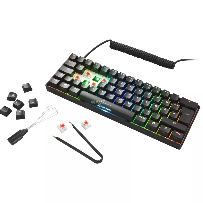 SKILLER SGK50 S4, tastiera da gaming nera, layout PT, Kailh Red