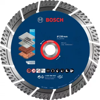 Bosch Expert MultiMaterial disco da taglio diamantato, 230 mm, 2608900663
