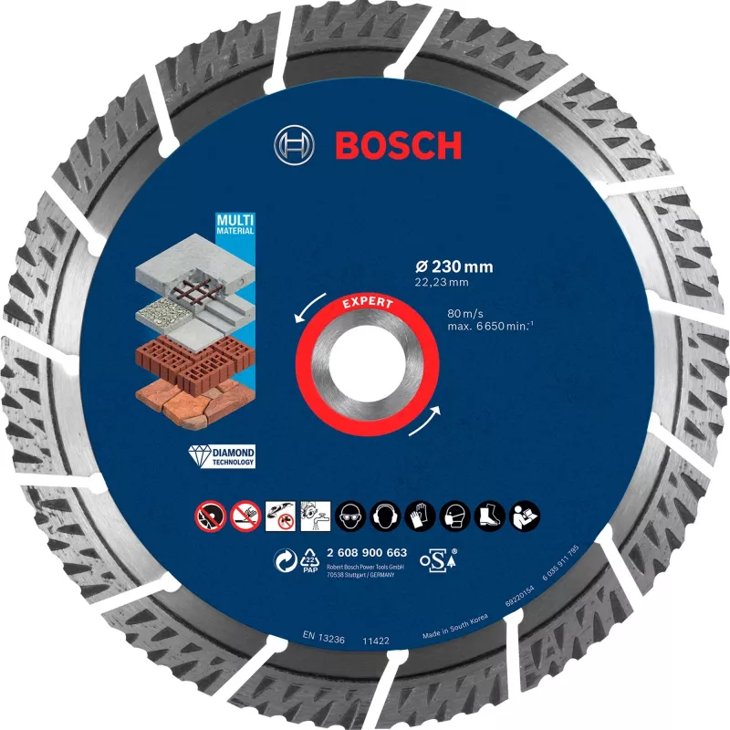 Bosch Expert MultiMaterial disco da taglio diamantato, 230 mm, 2608900663