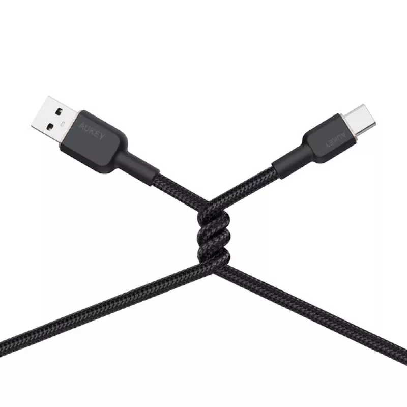 Cavo USB-A a USB-C Aukey CB-NAC1, 1 m, nylon intrecciato, USB PD 60 W, USB 2.0