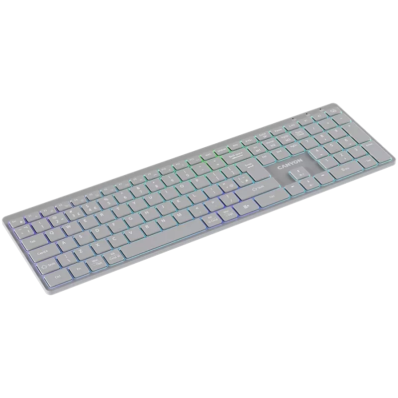 CANYON Tastiera HKB-W11 UK/US RGB dual mode wireless grigio