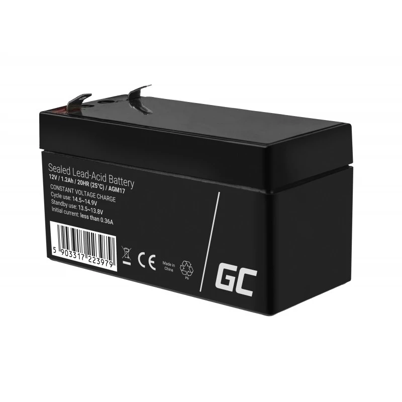 Green Cell AGM17 batteria per UPS, AGM al piombo acido sigillata (VRLA), 12 V 1,2 Ah, 0,5 kg, nera