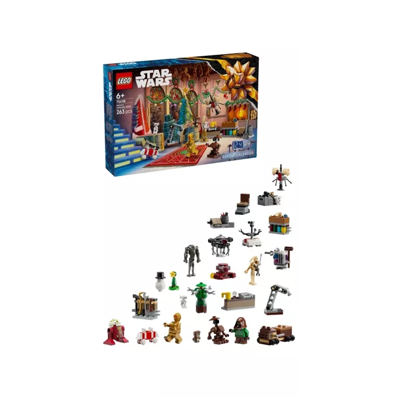 Calendario dell'Avvento LEGO Star Wars 2025 — set 75418, minifigure e modelli da costruire a tema natalizio