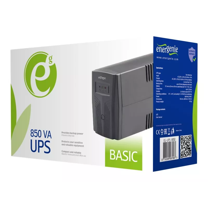 Gembird EG-UPS-B850 gruppo di continuità (UPS) Line-Interactive 0,85 kVA 510 W
