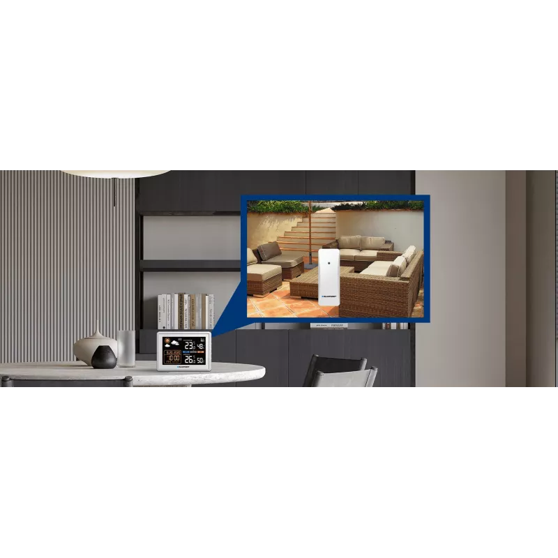 Stazione meteo BLAUPUNKT WS30WH — monitor di temperatura e umidità interna ed esterna