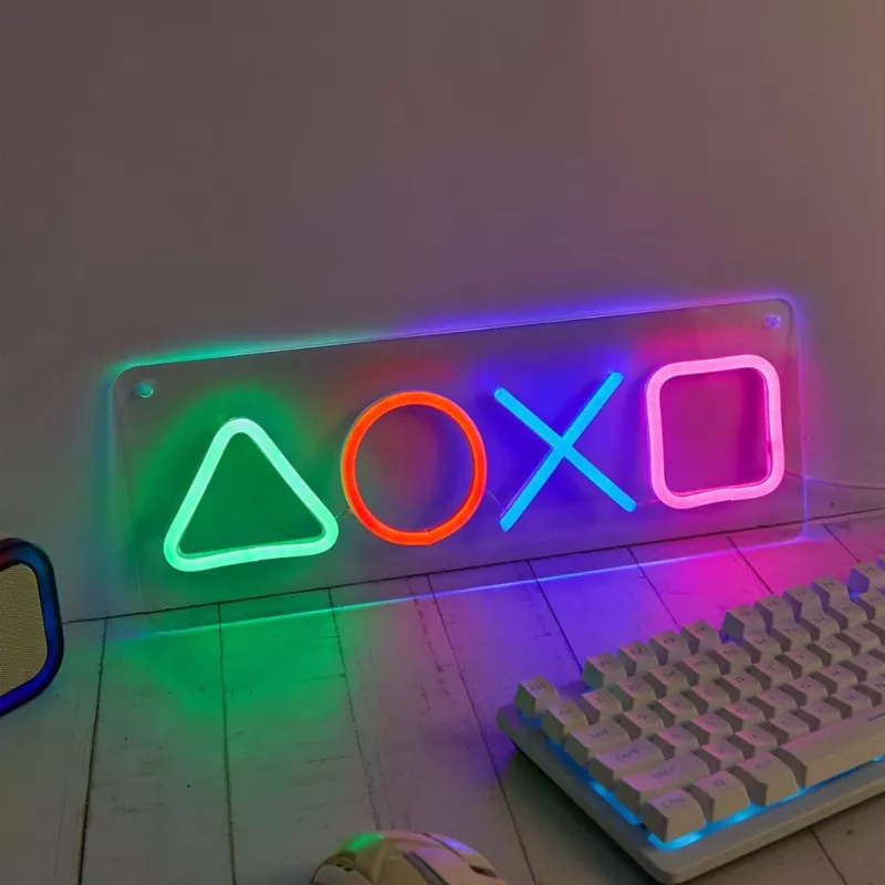 Pannello neon gaming MANTA SNL111MT – simboli LED decorativi per setup gaming