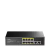 Switch di rete Cudy FS1010PG — 10/100 Mbps, 8 porte PoE, 2 uplink, budget PoE 120W, case in metallo