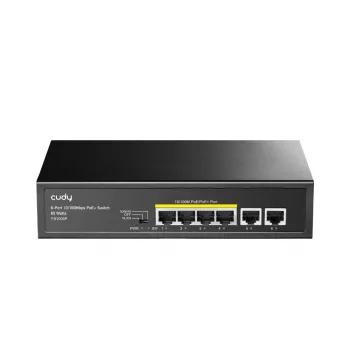 Switch di rete Cudy FS1006P Fast Ethernet 6 porte (4 PoE, 1 PoE+) 10/100 Mbit/s, larghezza di banda 1,2 Gbit/s, case in metallo, montaggio a rack/parete
