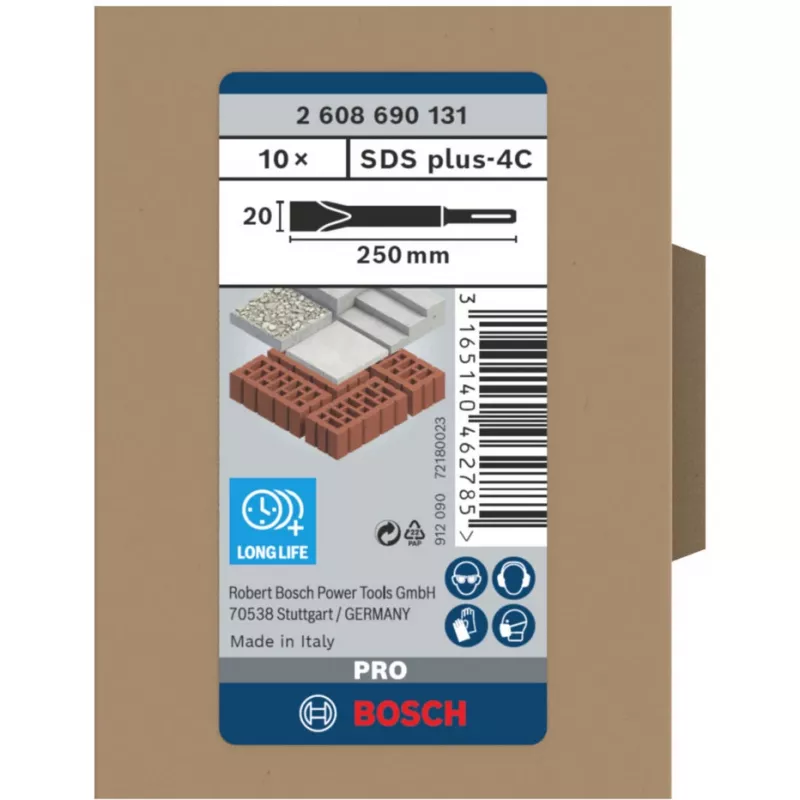 Bosch 2 608 690 131 punta scalpello piatto 10 pz.