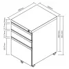 Cassettiera per ufficio Maclean MC-850 nero metallo 2 cassetti