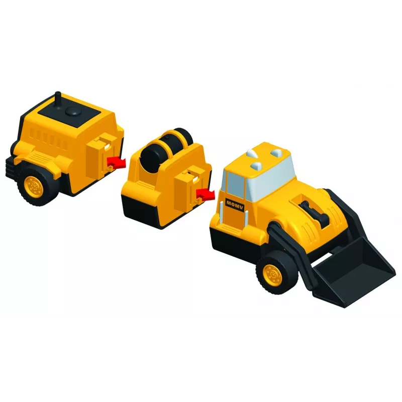 Set veicoli Popular Playthings Mix or Match Vehicles Construction nero giallo