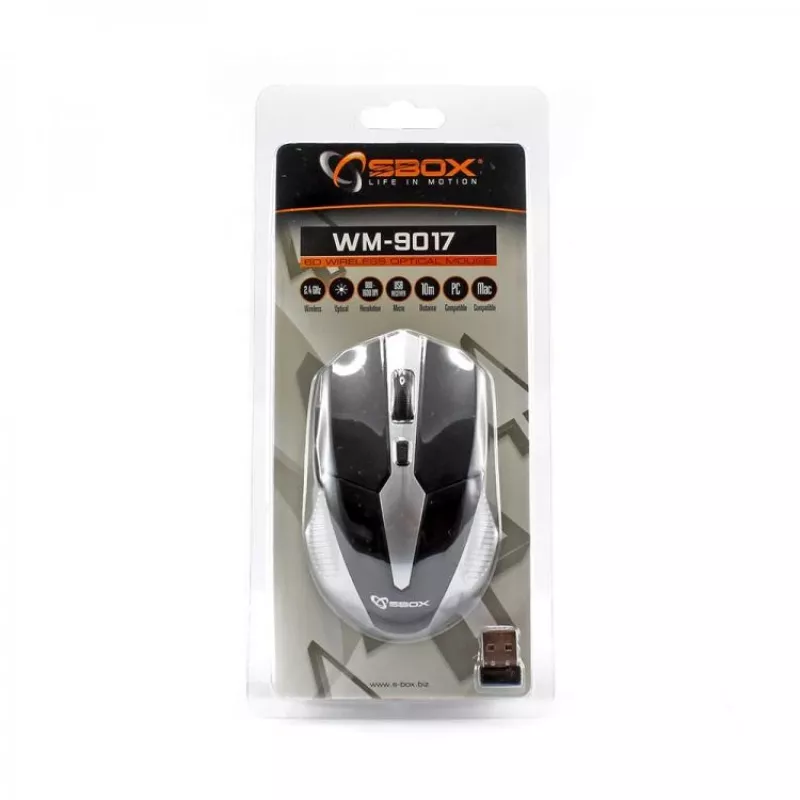 Mouse SBOX WM-9017BS nero/argento USB