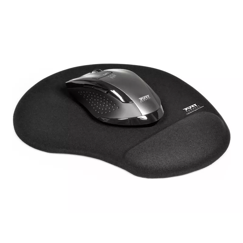 PORT CONNECT | Tappetino mouse ergonomico | 200 x 230 x 20 mm | nero