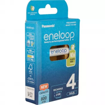 Batterie ricaricabili PANASONIC ENELOOP AAA 800 mAh 4 pezzi (BK-4MCDE/4CP)