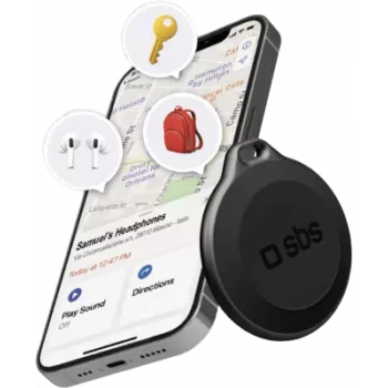 Localizzatore di oggetti SBS Track My Circle per Apple Find My, nero (TEFINDBTAPK)