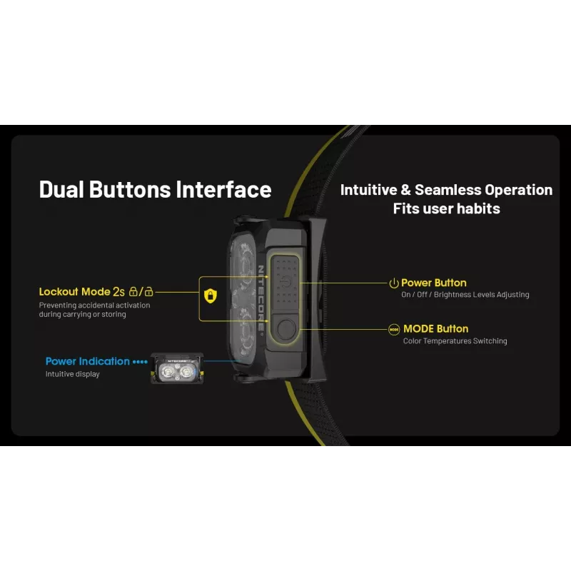 Lampada frontale Nitecore NU25 MCT — lampada frontale ricaricabile, fino a 400 lumen, illuminazione compatta a mani libere