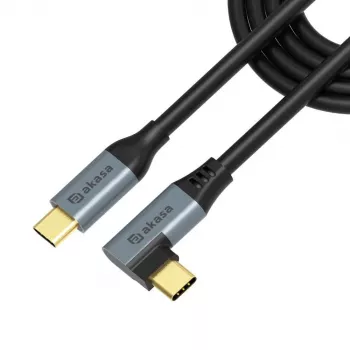 Cavo di ricarica USB Type-C Akasa con angolo retto, 100 W PD - cavo - digitale/dati