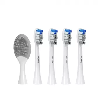 Spazzolini ad innesto No name LOVIO_SonicProtect PRO ricambio medio-duro bianco 5 pz. LVTB124WK-HM