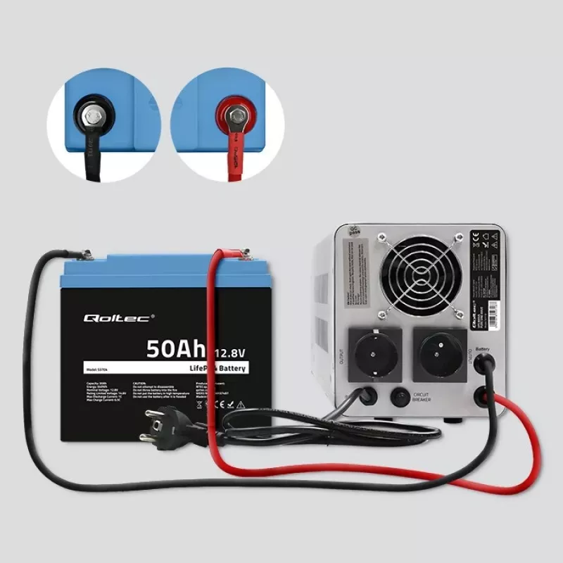 Batteria LiFePO4 QOLTEC 12,8 V 50 Ah (modello 53704) per backup e accumulo di energia