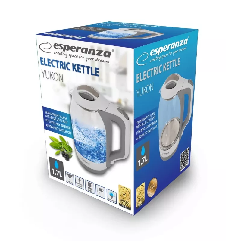 Bollitore elettrico Esperanza 1,7 L 1500 W bianco multicolore