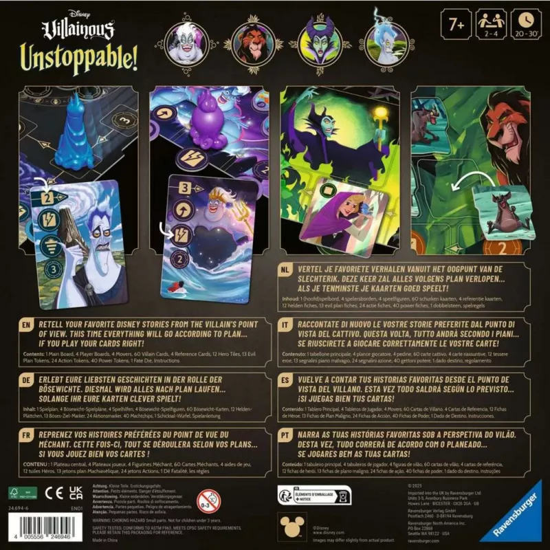 Gioco da tavolo Ravensburger Disney Villainous Unstoppable! strategia per bambini dai 7 anni