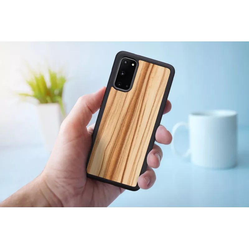Custodia per cellulare Man and Wood Galaxy S20 Cappuccino nero — custodia protettiva per Samsung Galaxy S20