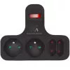 Maclean Presa elettrica, quadrupla con interruttore, piede stabilizzante, tipo E, 2x2,5A, 2x16A, MCE224 E/B