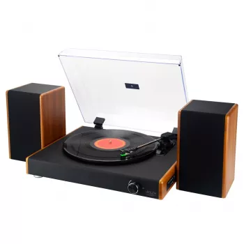 Giradischi a trasmissione a cinghia Adler AD 1915 USB – piatto in ceramica, 45 giri/min, motore DC, Bluetooth 5.4, uscita USB, diffusori 2×10 W