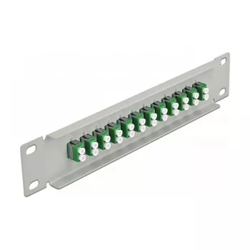Patch panel fibra ottica DeLOCK 10 pollici 12 porte LC duplex verde 1U grigio