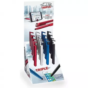 WEDO Touchpen Triple colori assortiti KS — penna stylus 3-in-1 per touchscreen capacitivi