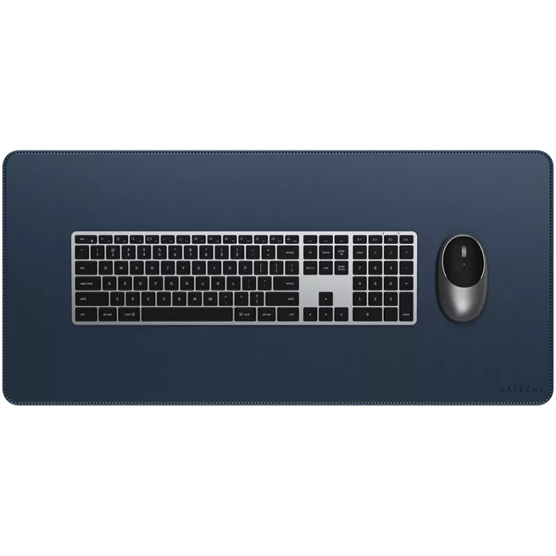 Satechi Desk Mat - tappetino da scrivania in pelle vegana (blu)