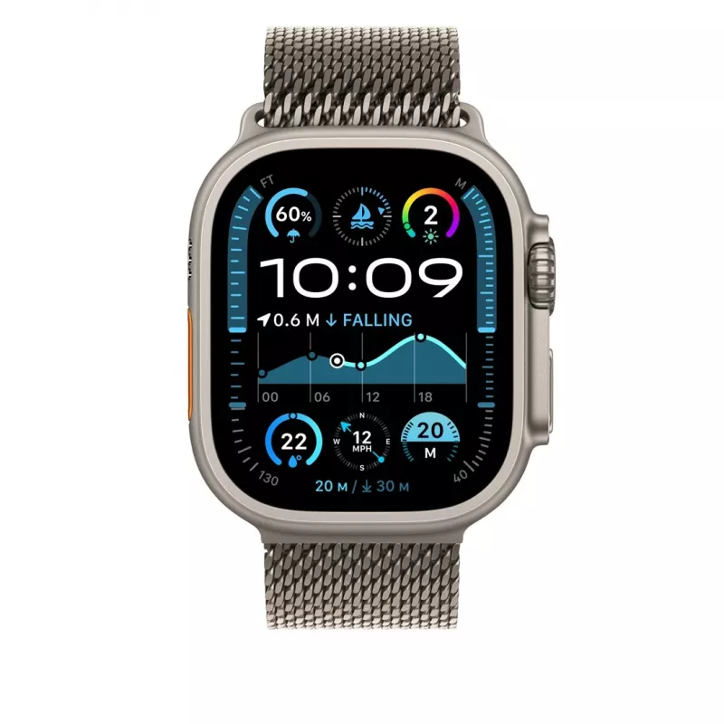 Cinturino Apple 49mm Natural Titanium Milanese Loop Medium titanio