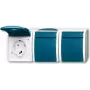 Busch Jaeger 2300/3 EBW-53 presa CEE 7/3 blu - bianco (2084-0-0721)
