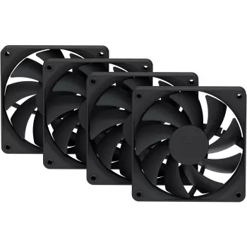 Ventola per case 120 mm confezione da 4 HYTE FA12 nero, supporto PWM, montaggio standard 120 mm