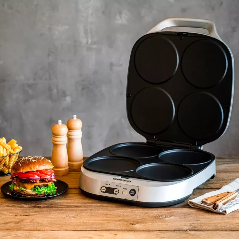 ROMMELSBACHER PC 1800, 4 crêpes, argento, plastica, 13,5 cm, tasti, 1800 W