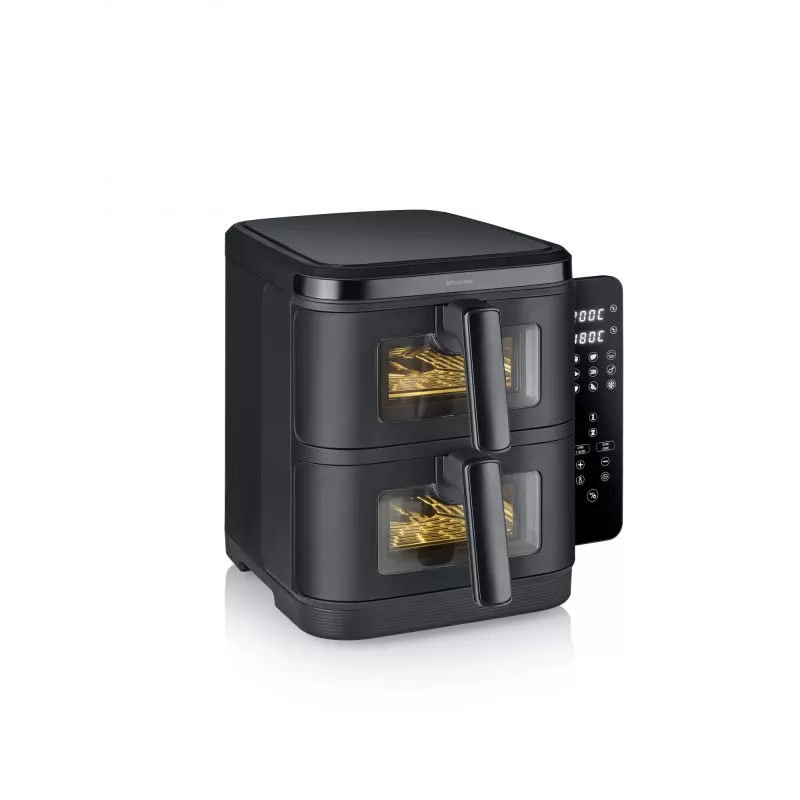 Friggitrice SEVERIN FR 2468 S-Fry Duo Stack 2-in-1 capacità di cottura, design a doppio cestello