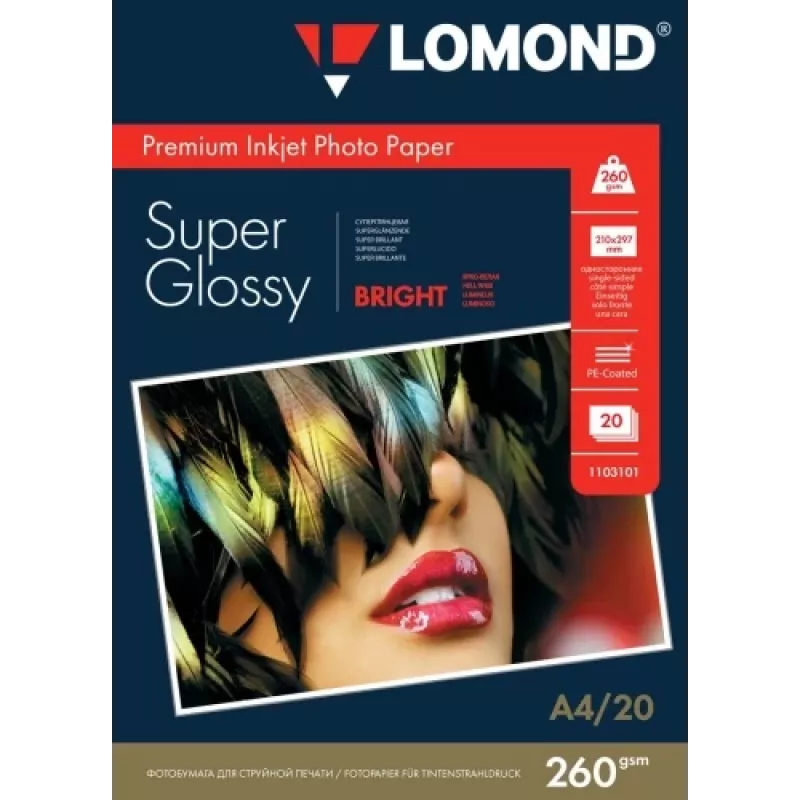 Carta fotografica Lomond Premium 260 g/m² A4 Super Glossy, 20 fogli