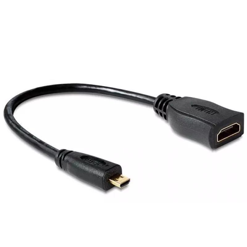 Cavo HDMI DeLOCK 65391 0,23m tipo A su tipo D nero