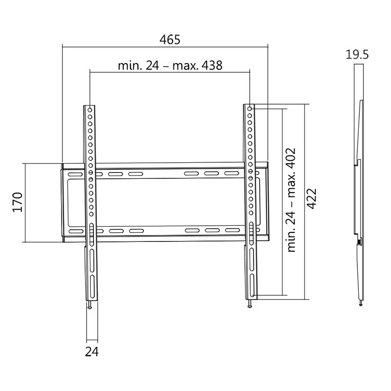 Supporto TV LogiLink BP0009 139,7 cm (55