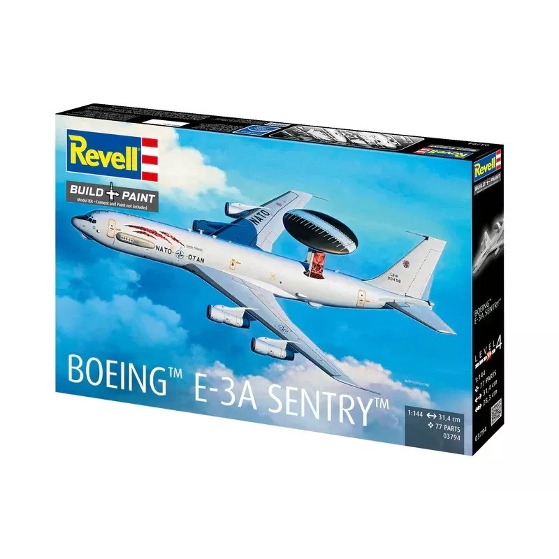 Modellino in plastica REVELL Boeing E-3A Sentry kit aereo in scala 1:144