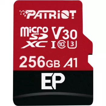 Scheda di memoria MicroSDXC PATRIOT PEF256GEP31MCX 256 GB Class 10 U3 V30 lettura 100 MB/s scrittura 80 MB/s con adattatore SD