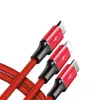 Cavo UNITEK C4049RD USB 1,2 m USB A USB C/Micro-USB B/Lightning rosso