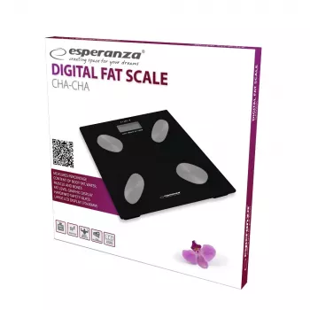 Bilancia pesapersone elettronica ESPERANZA EBS022K — bilancia digitale con grasso corporeo, vetro temperato, 180 kg, BMI, memoria 12 utenti