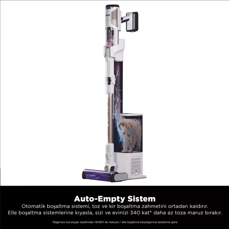 Shark Aspirapolvere a batteria Detect Pro IW3611EU con sistema di svuotamento automatico 2L 240 W bianco e oro